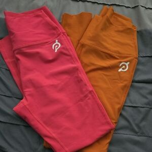 Pink and Orange Peloton Cadent Pocket Leggings - MEDIUM